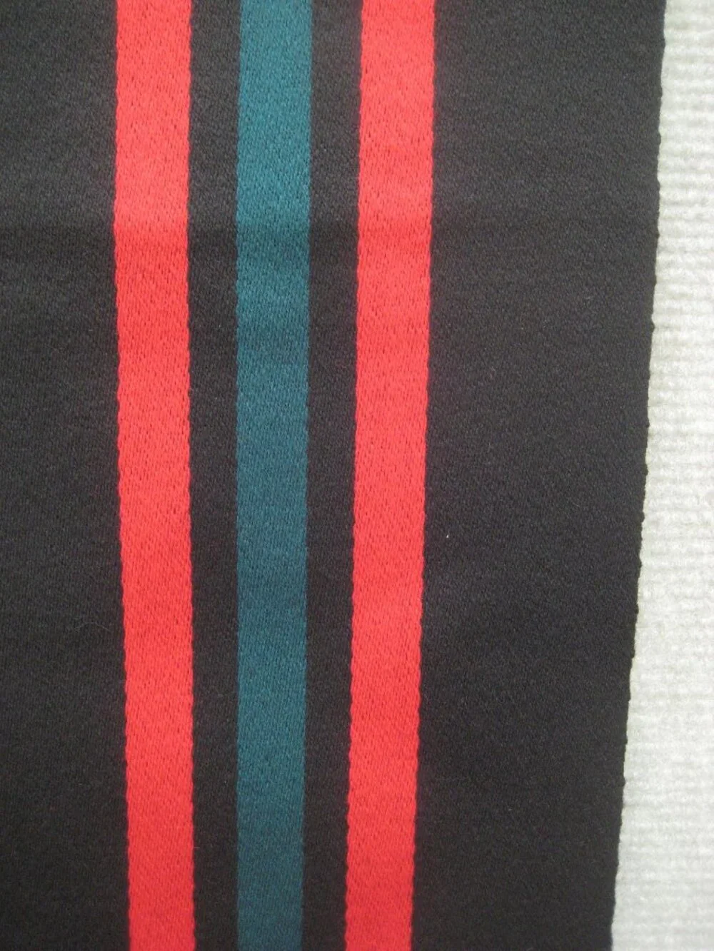 Vintage Boivin Jne Paris Black Scarf Stripe Pattern Fringe France Rectangle